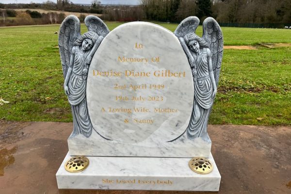 bespoke gravestone with angels
